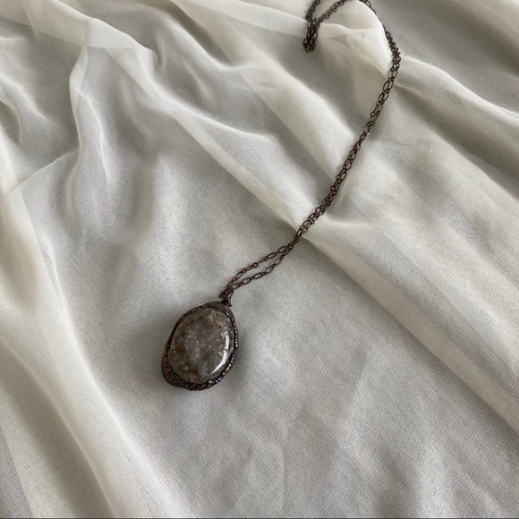 Handmade Large Grey Stone Necklace | Boho - Picture 4 of 7